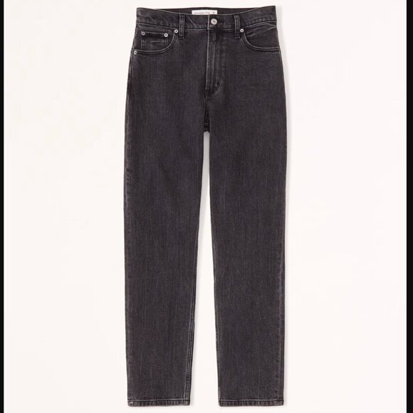 Abercrombie & Fitch High Rise Mom Jean in Black 26 2 Long - Picture 6 of 9